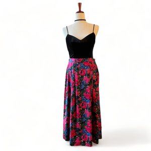 Pendleton Pleated Midi Skirt Vintage 90s Gorgeous Floral Size 10